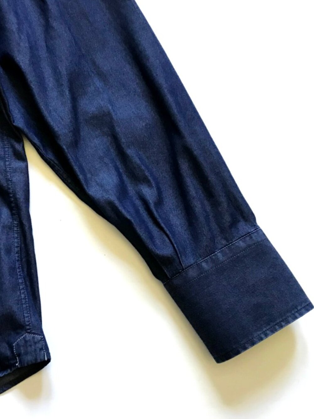 Brunello Cucinelli Denim Basic Fit Button Down Shirt Mens Large Navy Blue Cotton - Picture 9 of 11